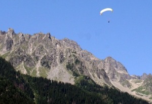 Paraglider boven Chamonix