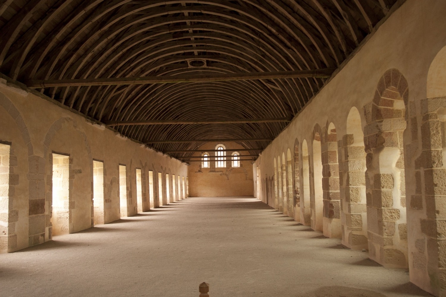 Slaapruimte in het klooster van Fontenay