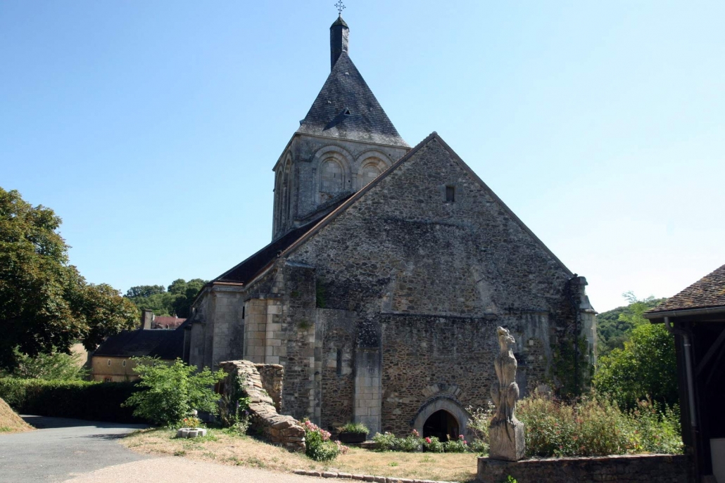 Het kerkje van het dorp Gargilesse-Dampierre in Frankrijk