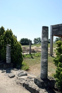 Romeinse villa Montreal dorp gers armagnac Frankrijk zuiltjes