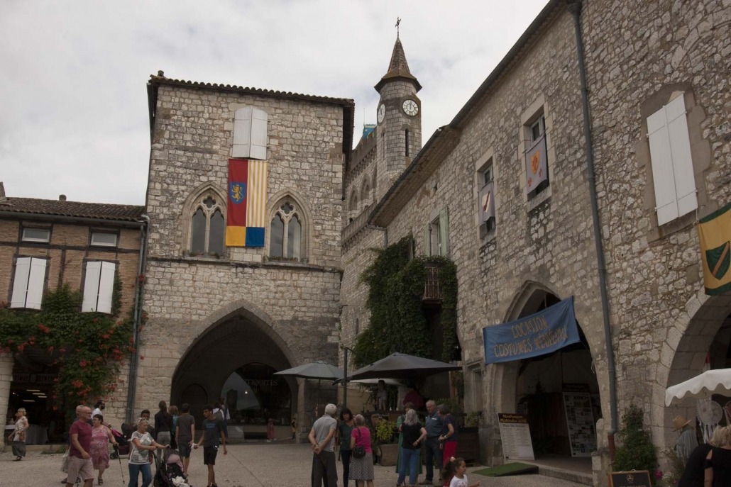 Het huis van de Black Prince op het plein van het Franse dorp Monflanquin