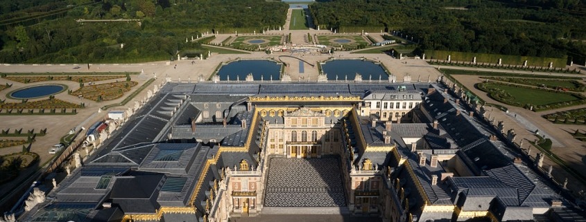 Luchtfoto van het kasteel van Versailles