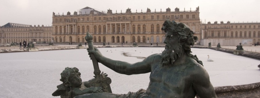 Het beeld Rhône op het terras in de tuin van het paleis van Versailles