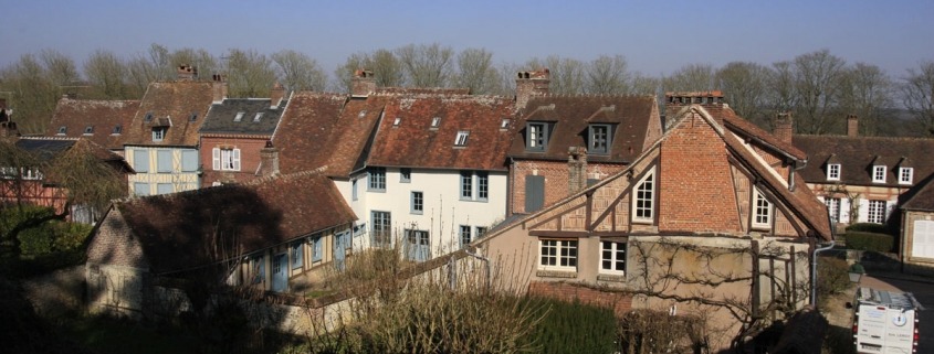 Huizen in het dorp Gerberoy in het noorden van Frankrijk