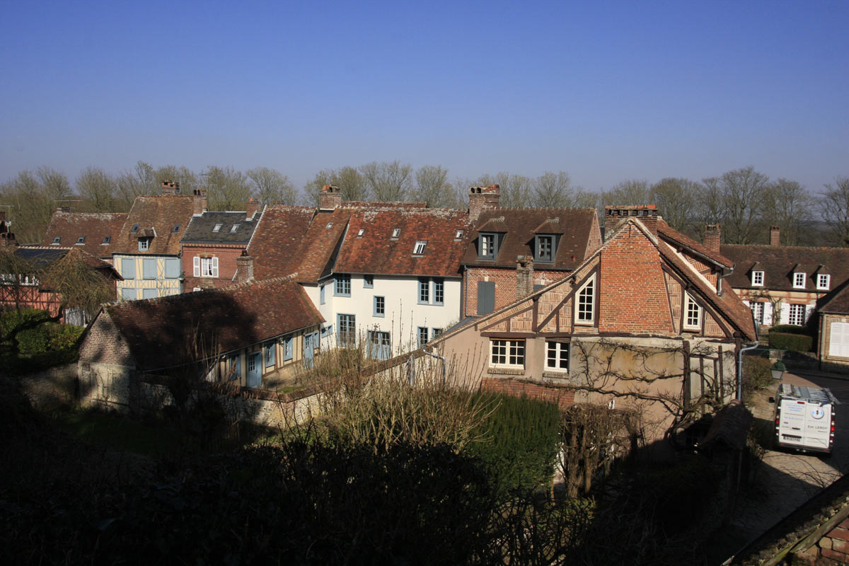 Huizen in het dorp Gerberoy in het noorden van Frankrijk