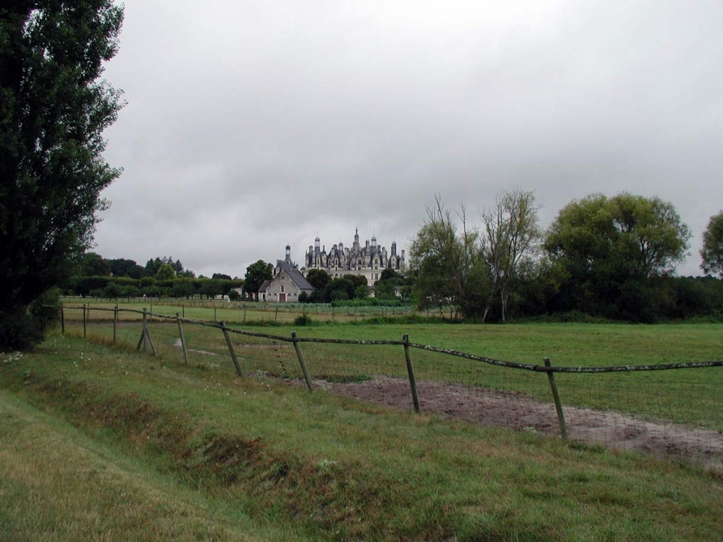 Het kasteel van Chambord van een afstandje gezien