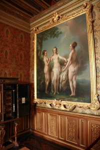 Schilderij van Karel van Loo met de drie zusters Nesle. Alle drie maitresse van Lodewijk XV