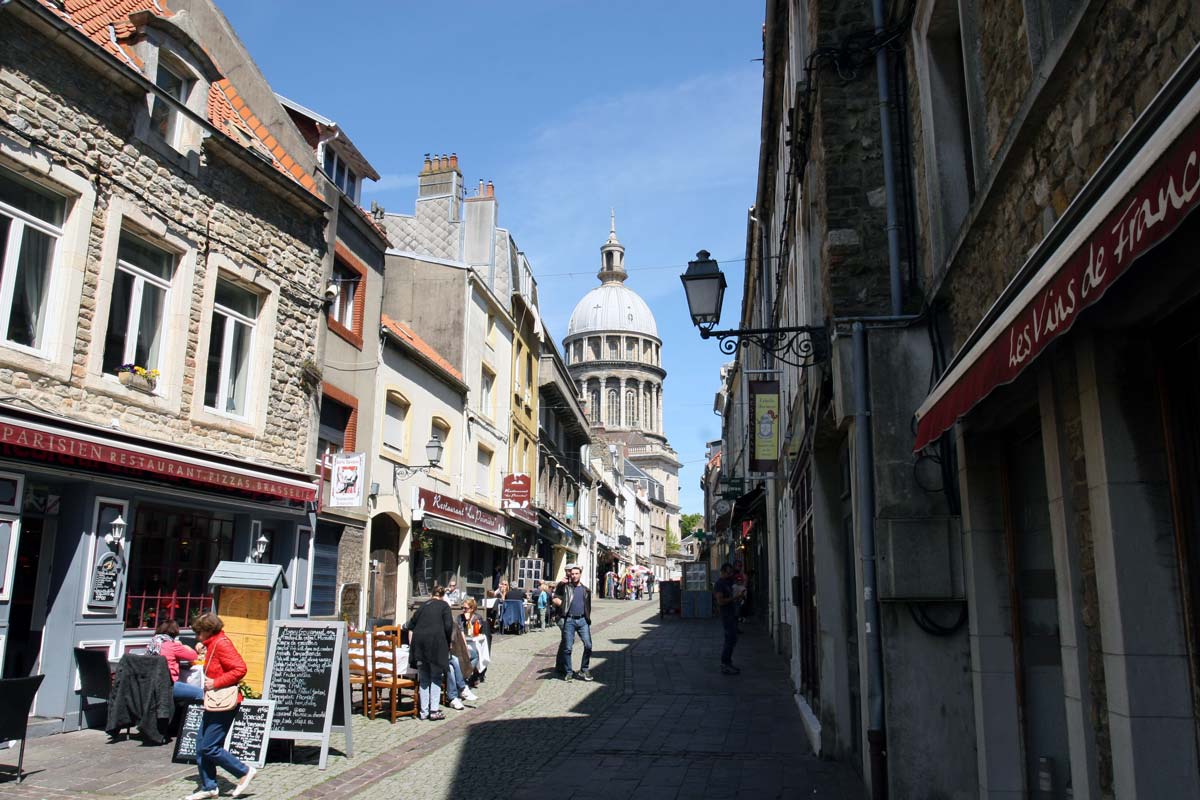 Straat in het oude deel van Boulogne-sur-Mer
