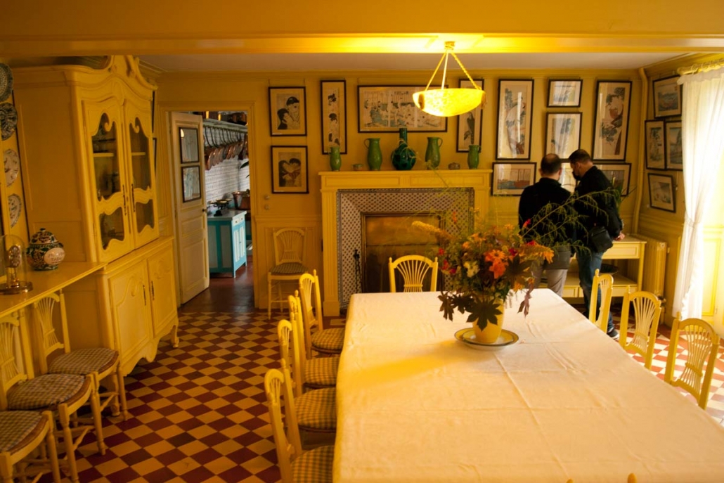 De gele eetkamer van Cluade Monet in Giverny