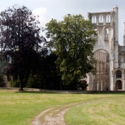 De abdij van Jumièges bij de Seine in Normandië.