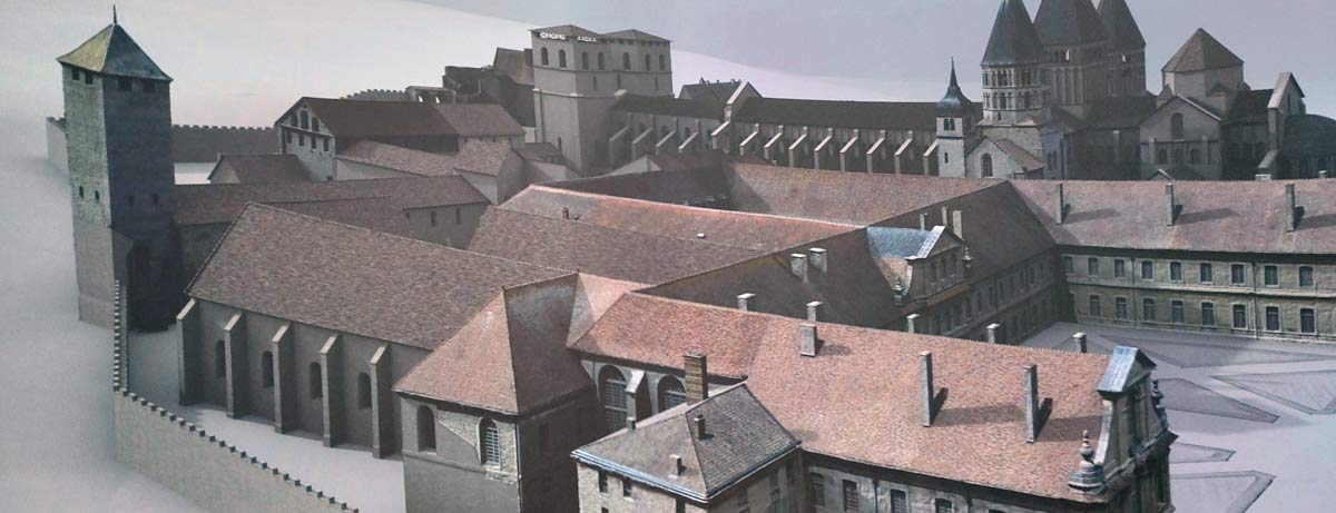De abdij van Cluny rond de dertiende eeuw
